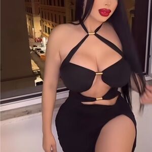 Black and gold dress